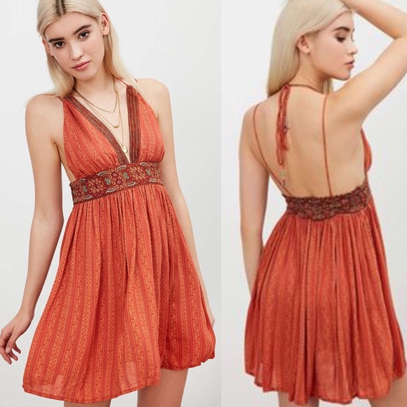 Urban Outfitters Dresses & Skirts - Kimchi Blue Dark Orange Halter Dress